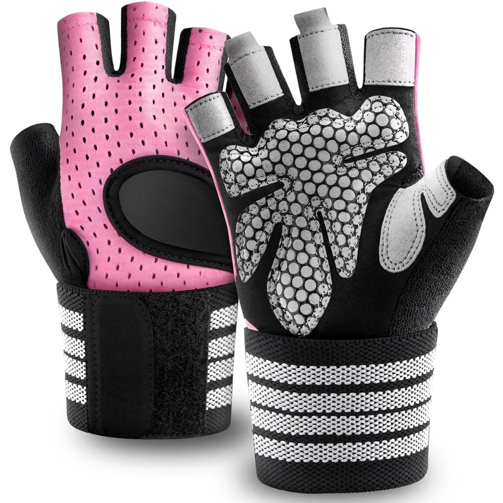 Fitness Gloves with Wrist Support, Non-Slip Weightlifting Gloves, Ideal for Crossfit, Essential Gym Gear for Men and Women