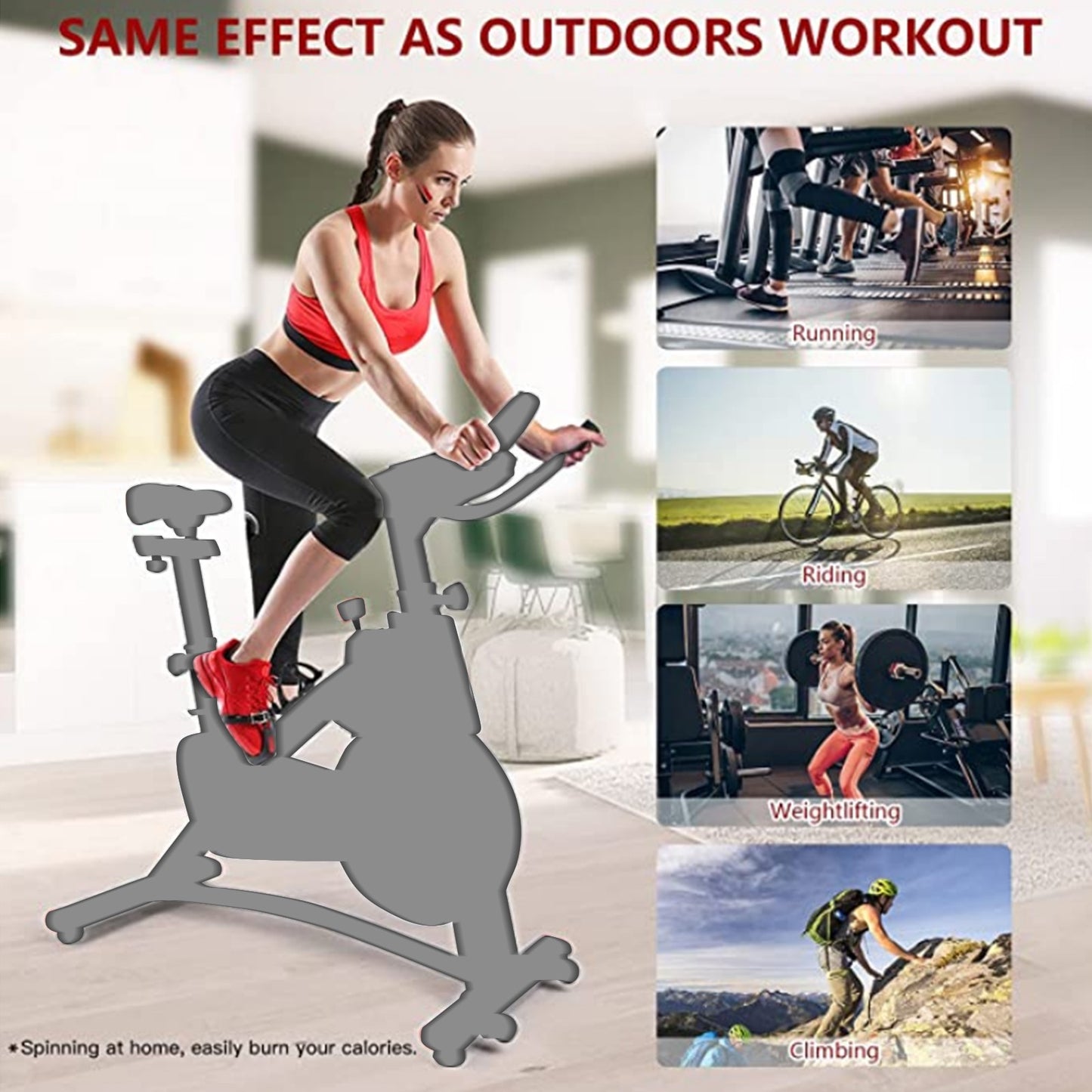 Stationary Indoor Bicycle-Bicycle With Tablet Stand And Comfortable Cushion