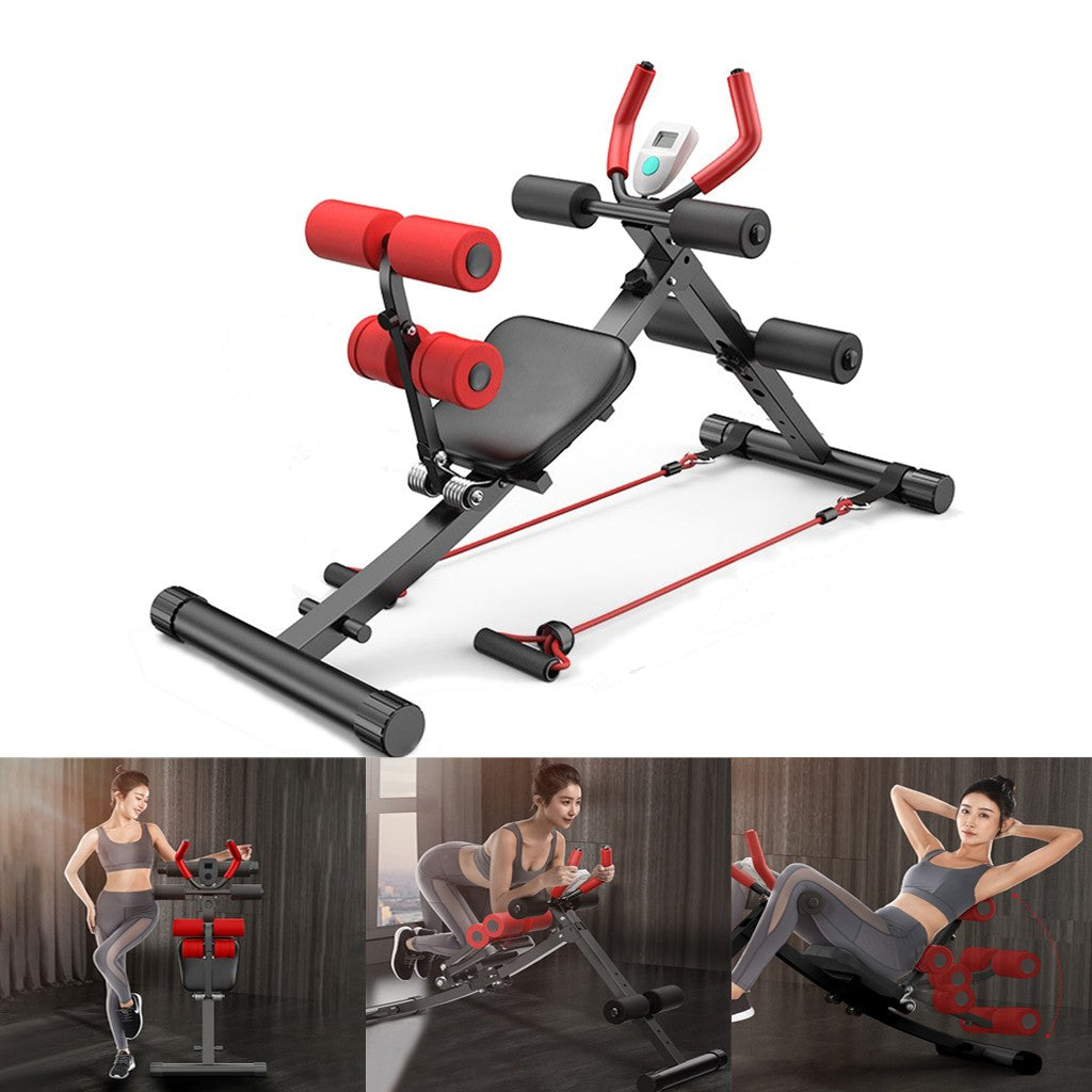 2 In 1 Abdominal Crunch Machine Sit Up Bench Core Abdominal Trainer Workout Gym