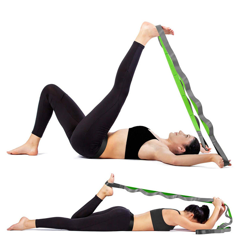 Yoga Strap Multi-Loop Strap 12 Loops Stretch Strap For Physical Therapy Pilates Dance And Gymnastics With Carry Bag