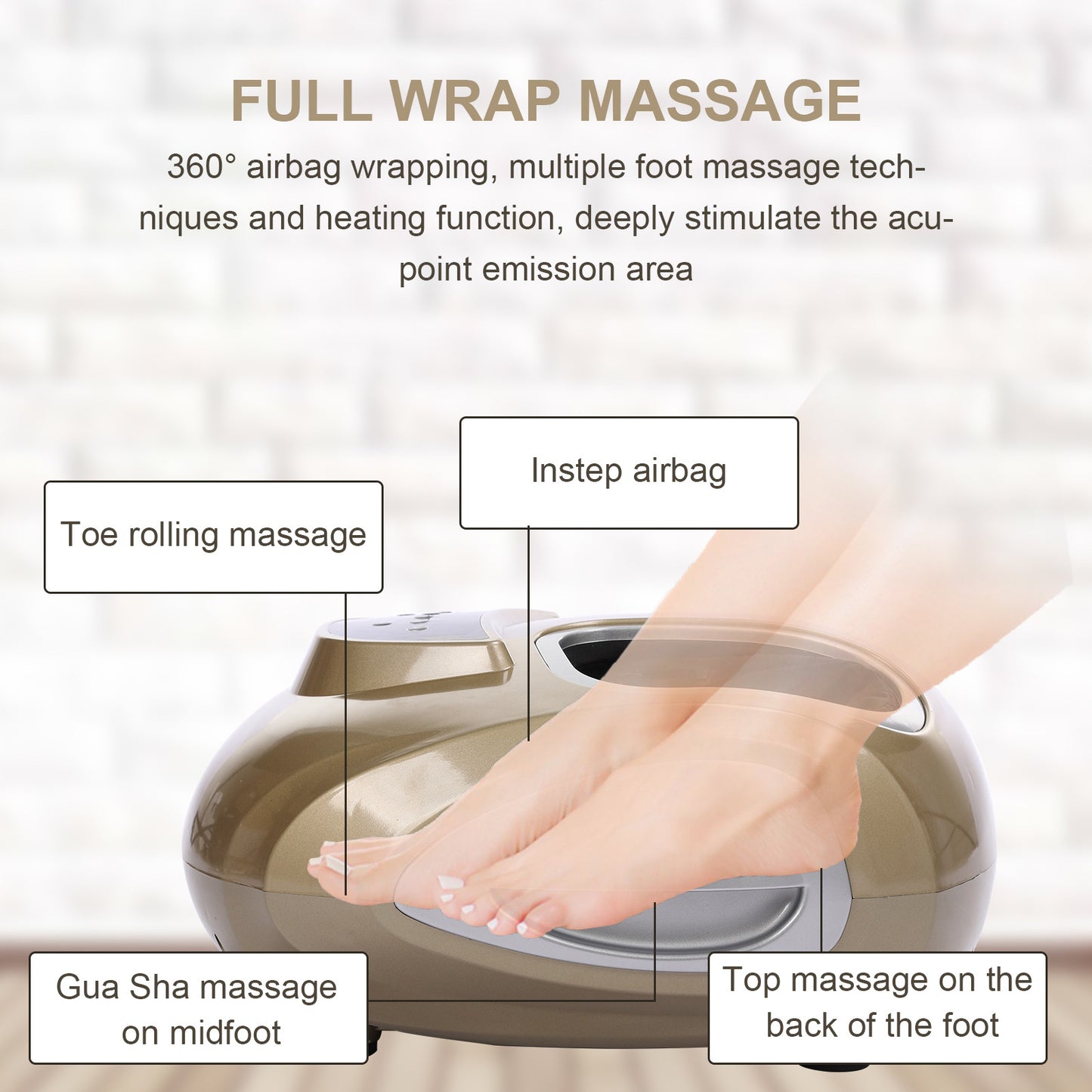 Foot Massager Machine Heat Foot Massagers & LCD Display For Blood Circulation US