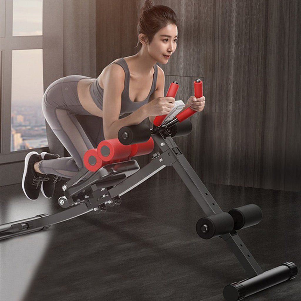 2 In 1 Abdominal Crunch Machine Sit Up Bench Core Abdominal Trainer Workout Gym