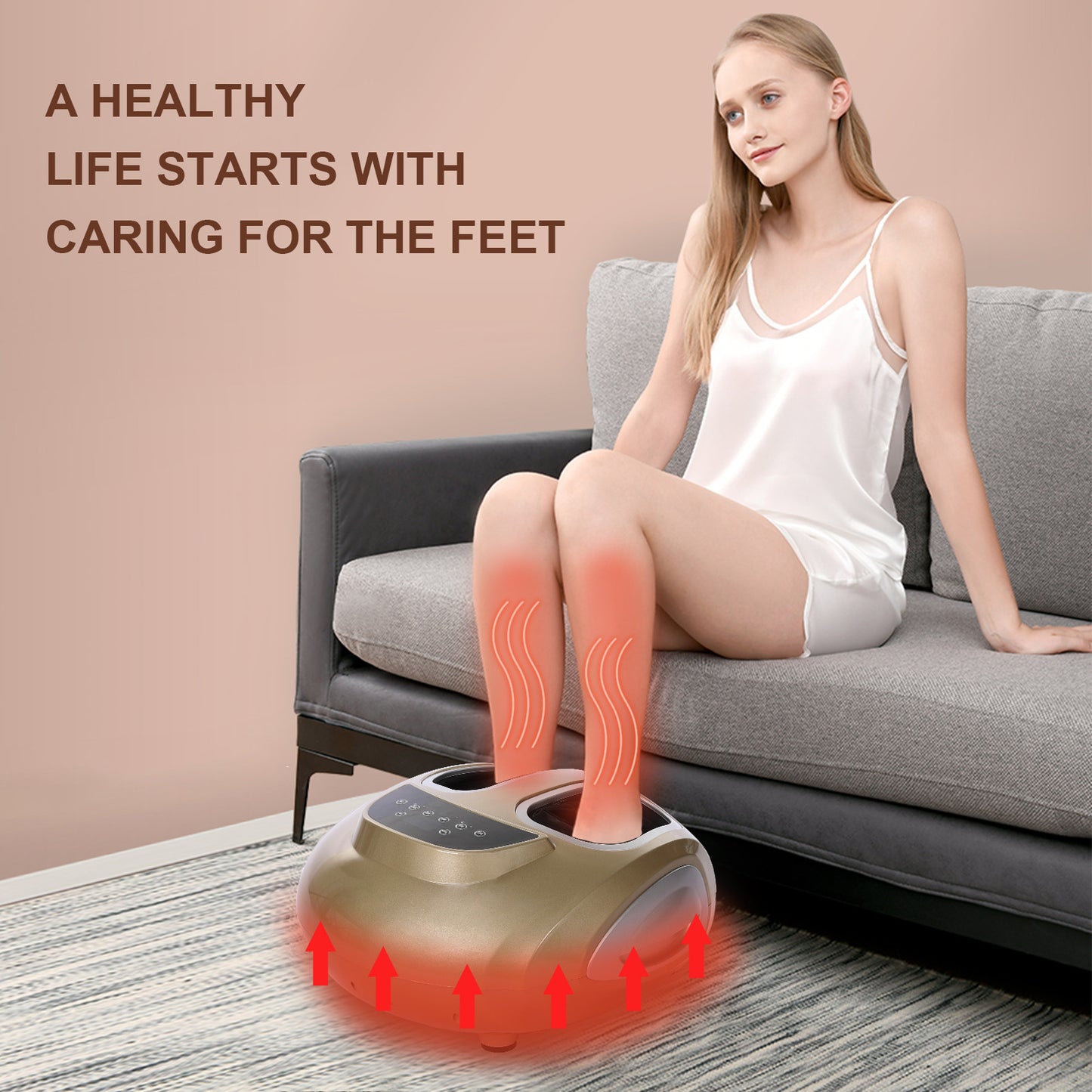 Foot Massager Machine Heat Foot Massagers & LCD Display For Blood Circulation US