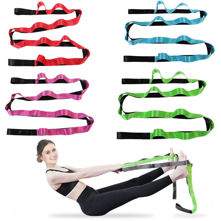 Yoga Strap Multi-Loop Strap 12 Loops Stretch Strap For Physical Therapy Pilates Dance And Gymnastics With Carry Bag