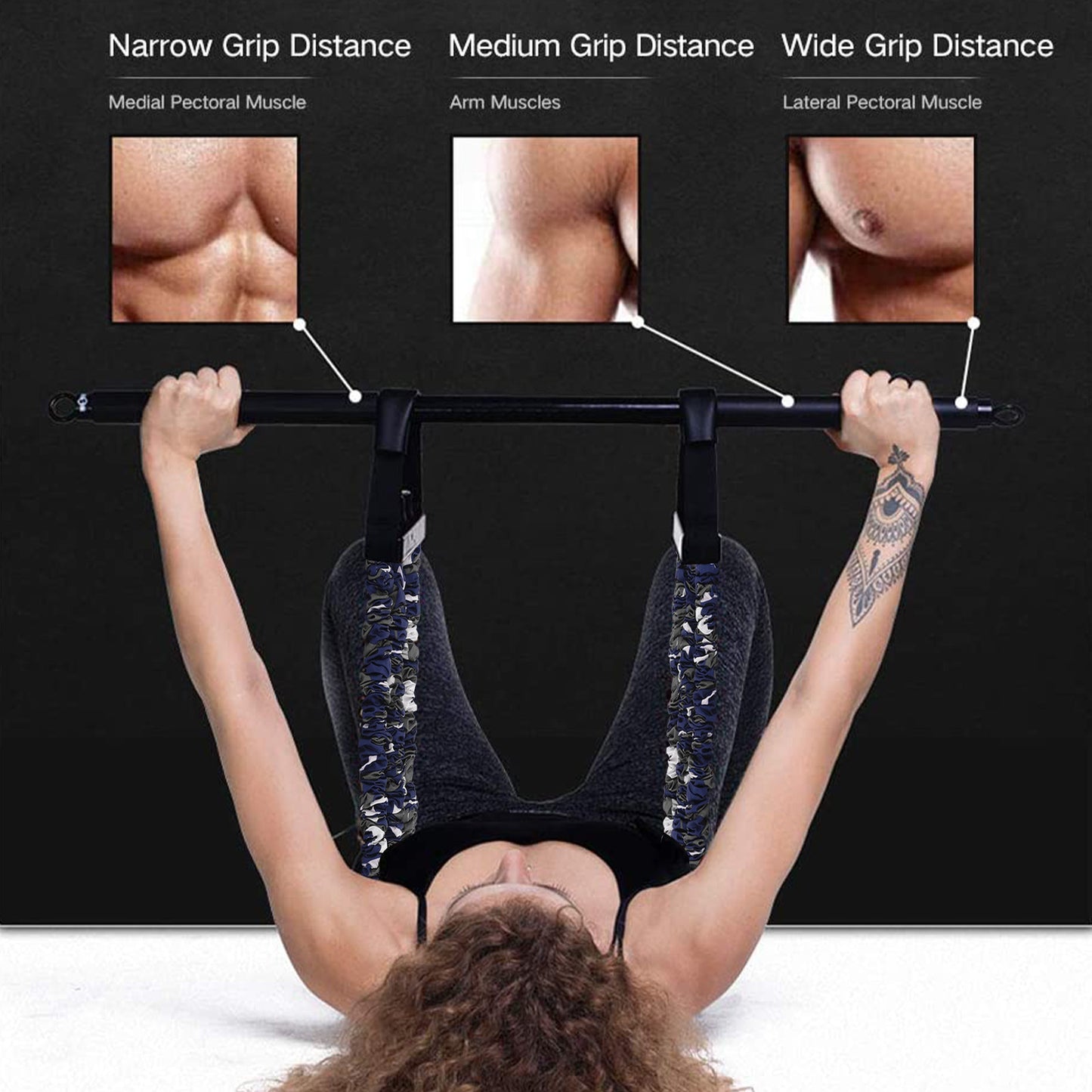 Adjustable Bench Press,Push Up Resistance Bands, Chest Builder Workout Equipment