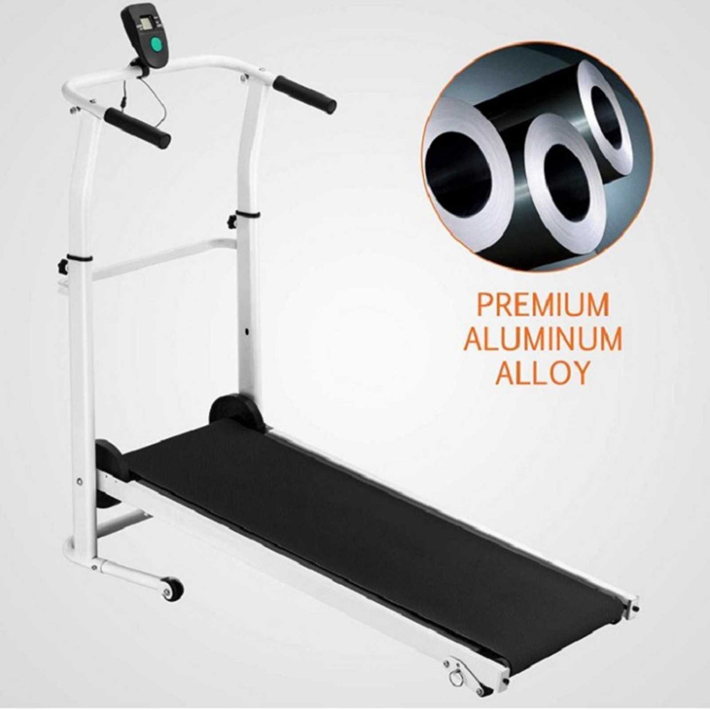 Folding Manual Treadmill Working Machine Cardio Fitness Exercise Incline Home