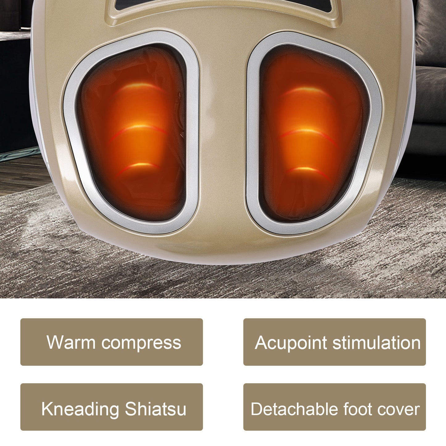 Foot Massager Machine Heat Foot Massagers & LCD Display For Blood Circulation US