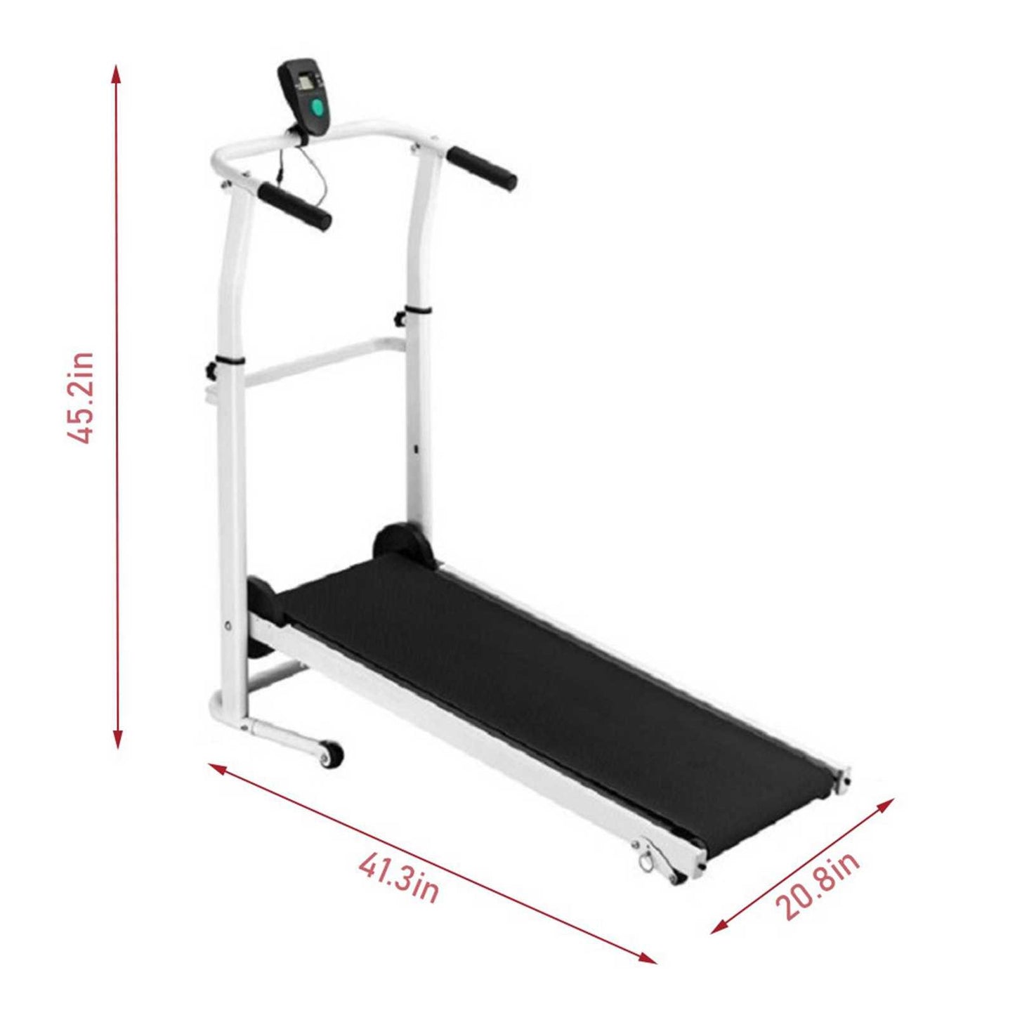 Folding Manual Treadmill Working Machine Cardio Fitness Exercise Incline Home