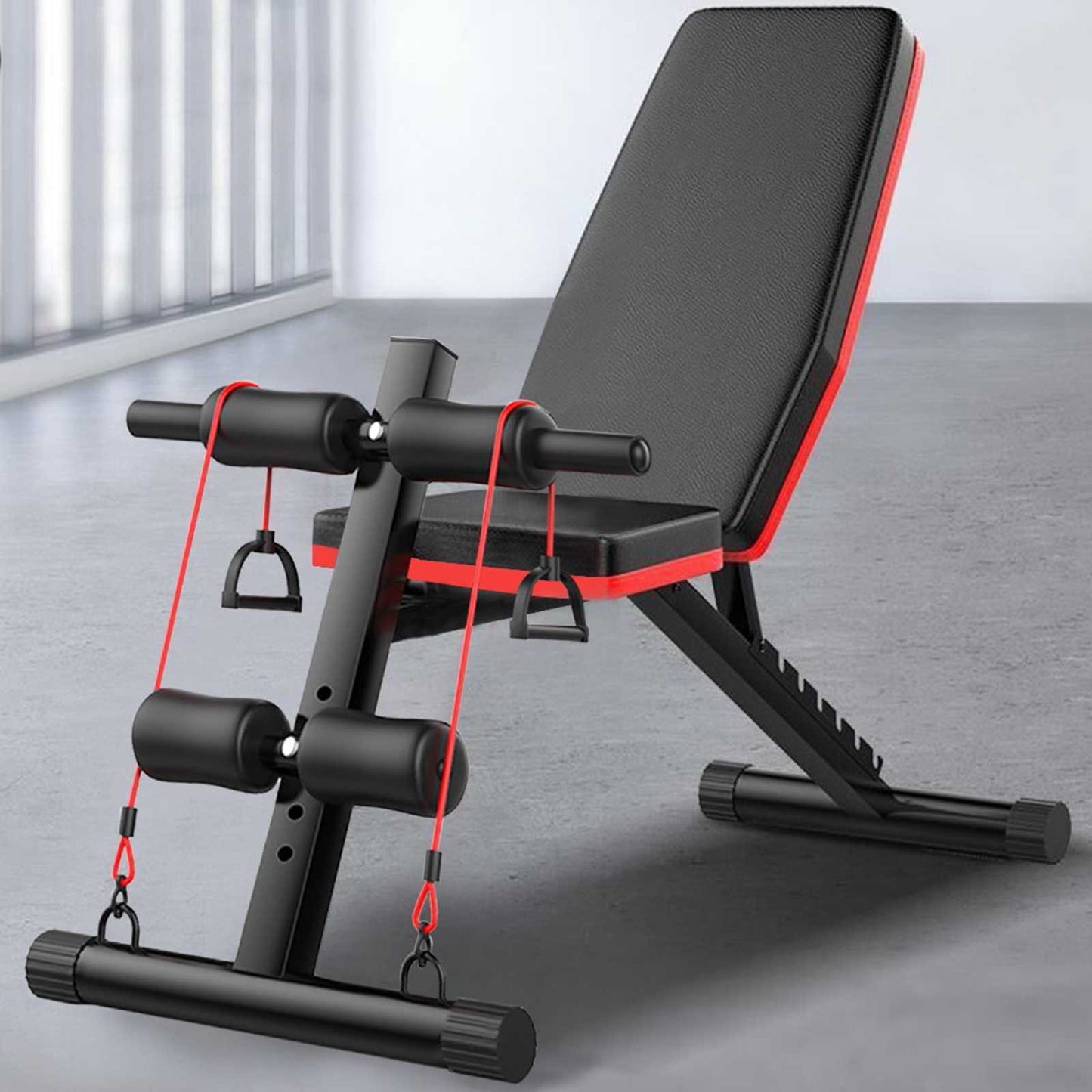 Adjustable Sit Up Incline Abs Bench Flat Fly Weight Press Fitness Rope