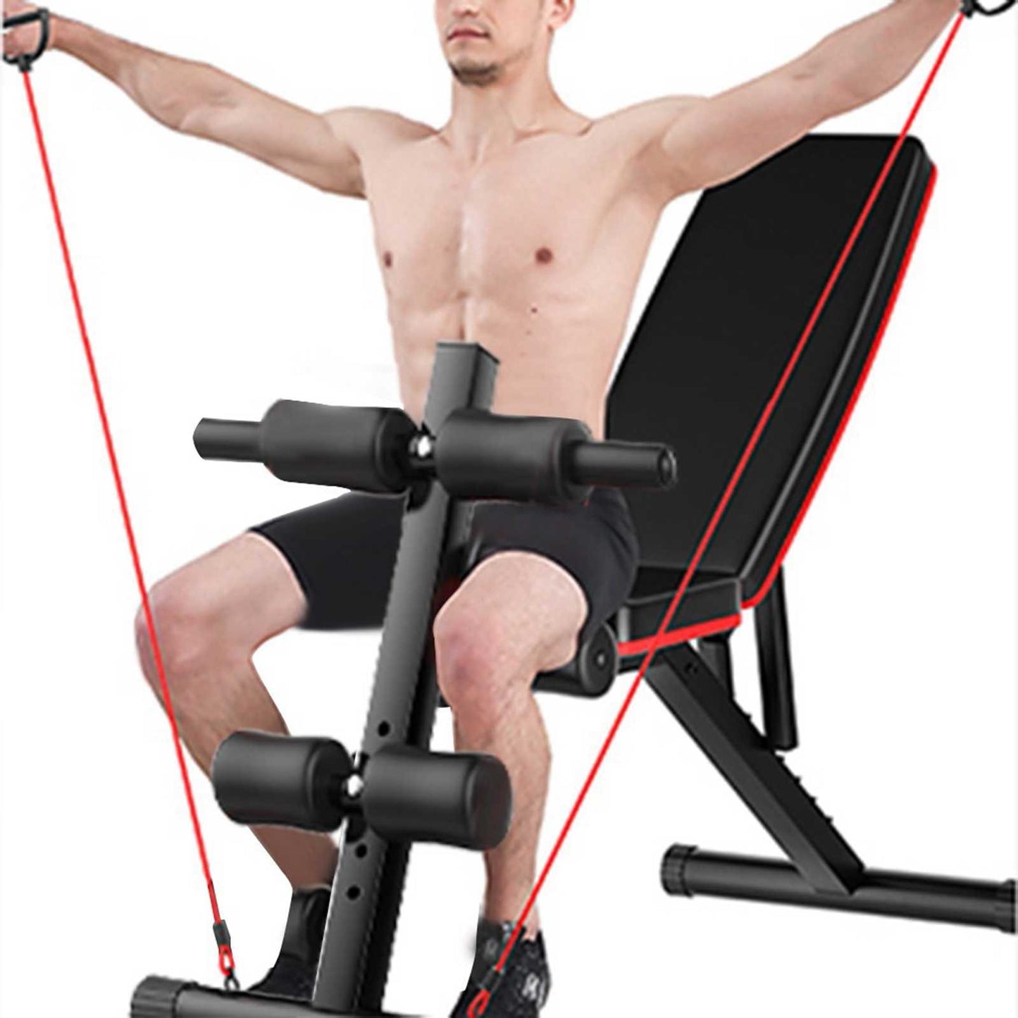Adjustable Sit Up Incline Abs Bench Flat Fly Weight Press Fitness Rope