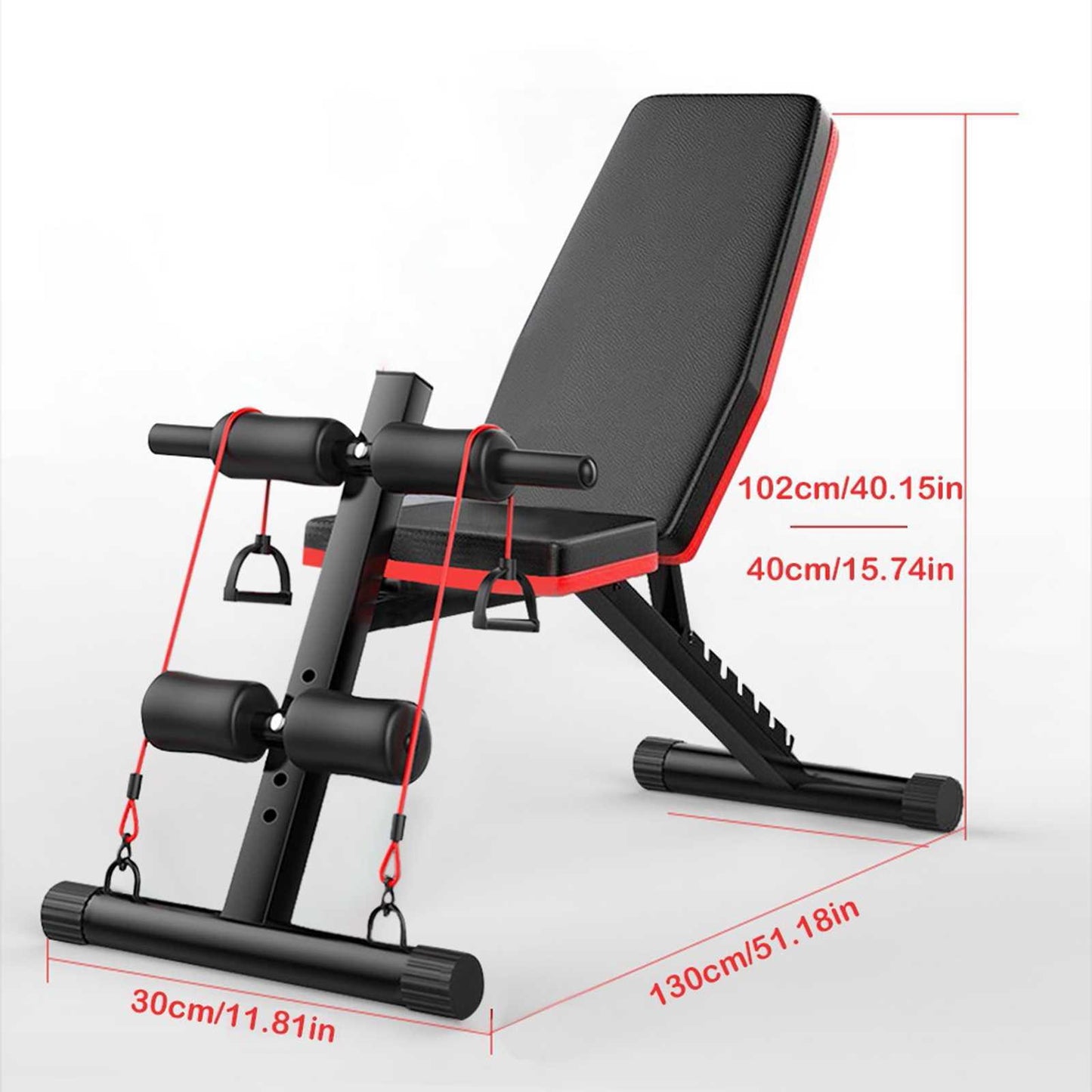 Adjustable Sit Up Incline Abs Bench Flat Fly Weight Press Fitness Rope