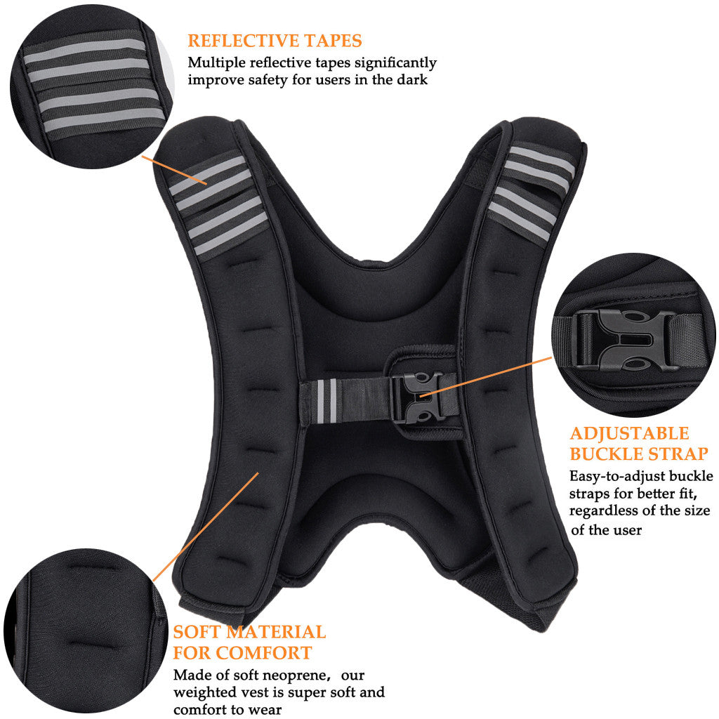 12lb Workout Weighted Vest Adjustable Weight Exercise Training Fitness