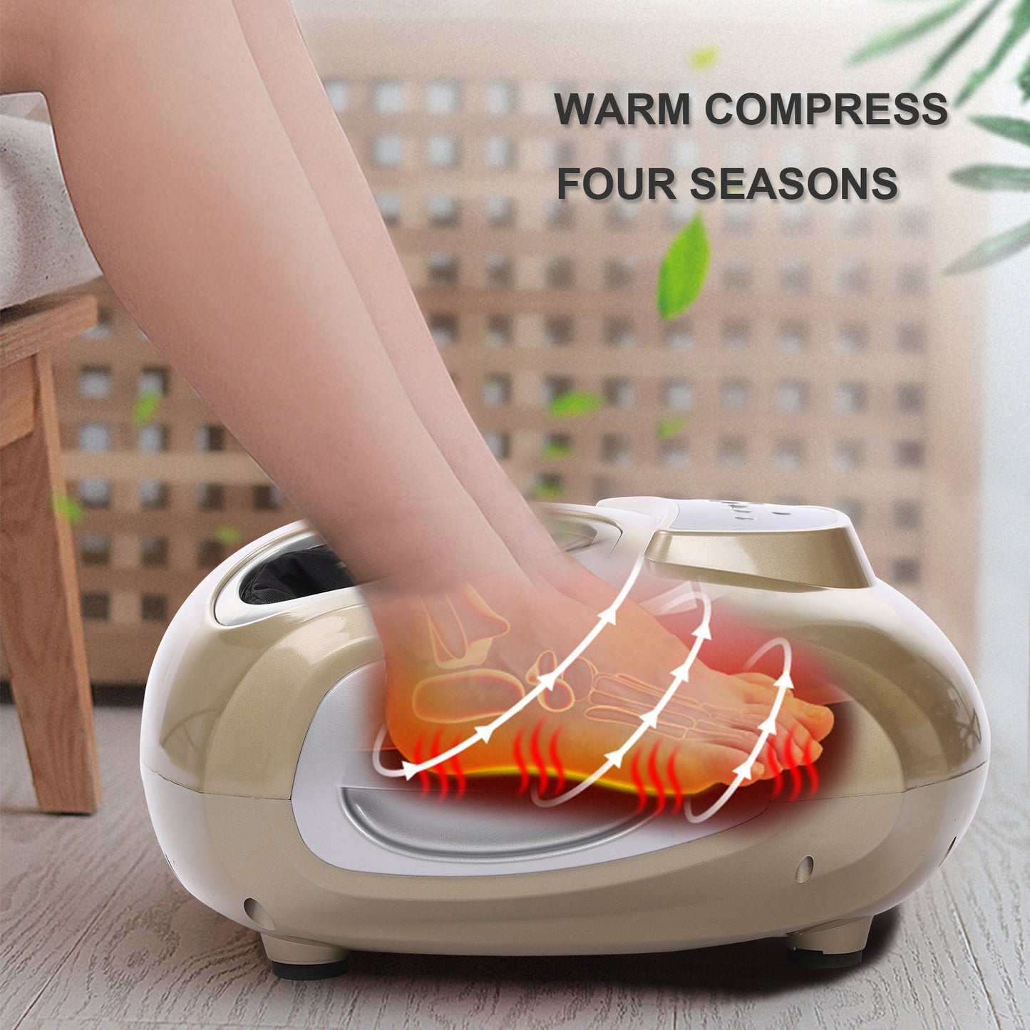 Foot Massager Machine Heat Foot Massagers & LCD Display For Blood Circulation US