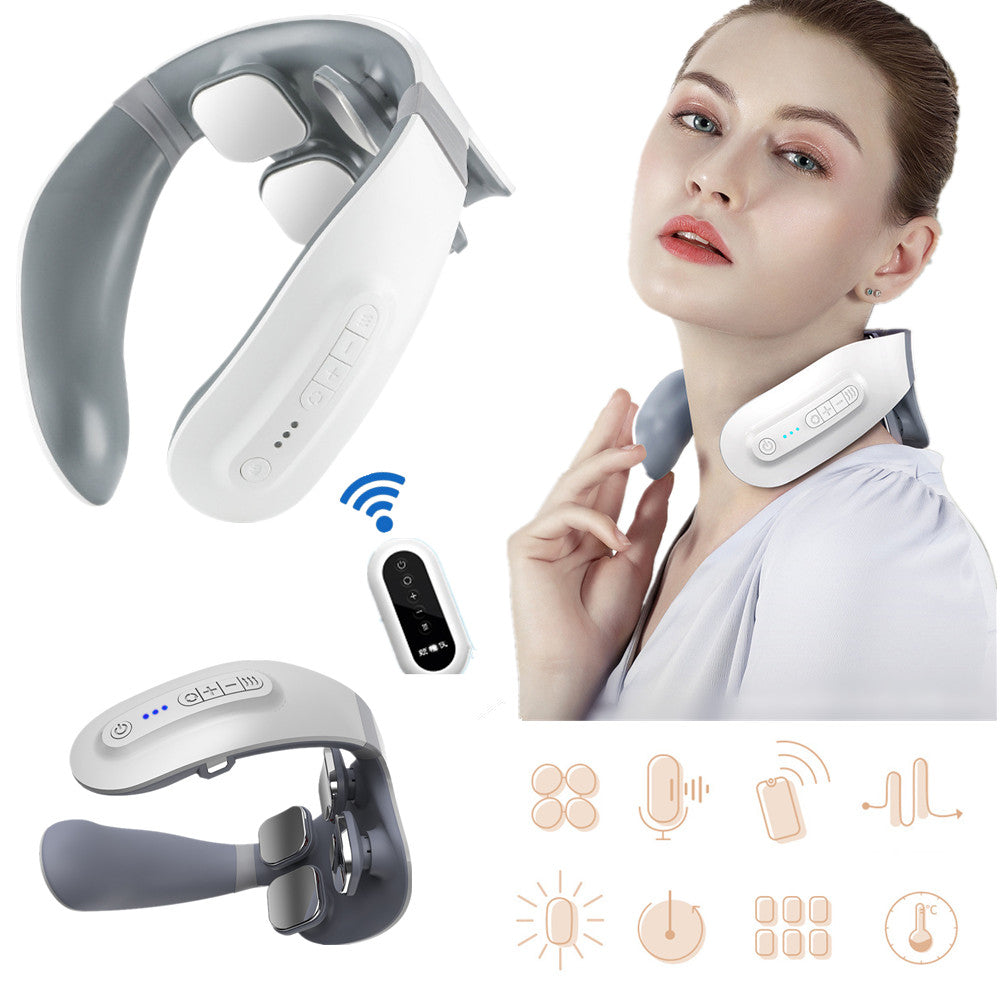 IPRee Smart Neck Meridian Massager 4 Head TENS Pulse Heating Cervical Massager Voice/Remote Control