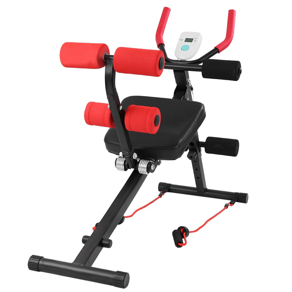 2 In 1 Abdominal Crunch Machine Sit Up Bench Core Abdominal Trainer Workout Gym