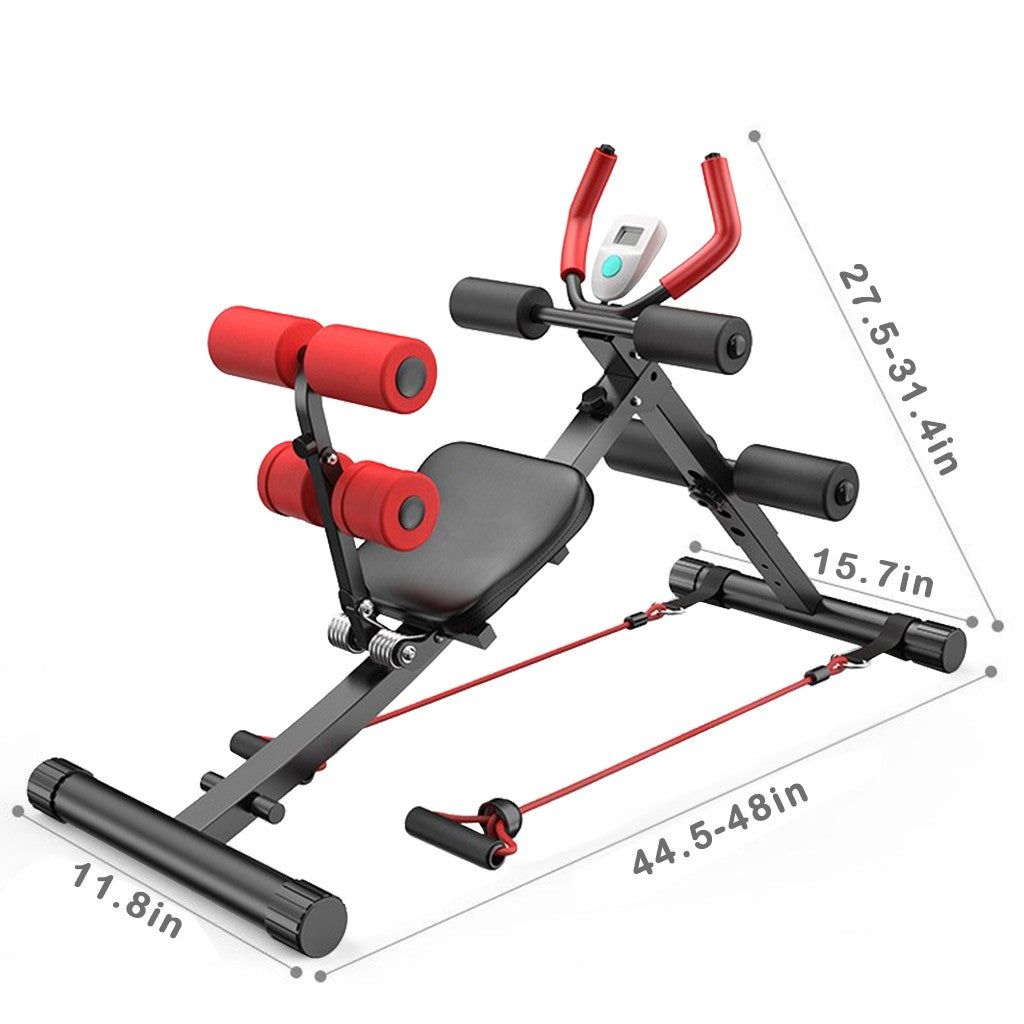 2 In 1 Abdominal Crunch Machine Sit Up Bench Core Abdominal Trainer Workout Gym