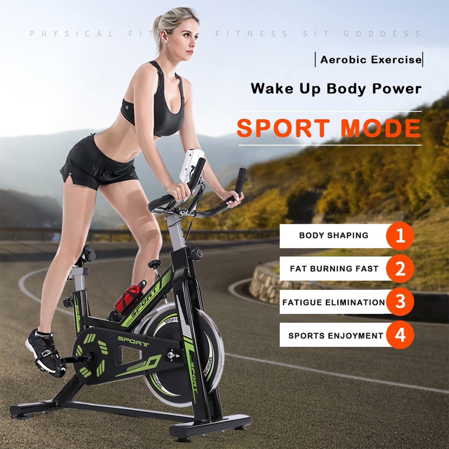 Stationary Indoor Bicycle-Bicycle With Tablet Stand And Comfortable Cushion