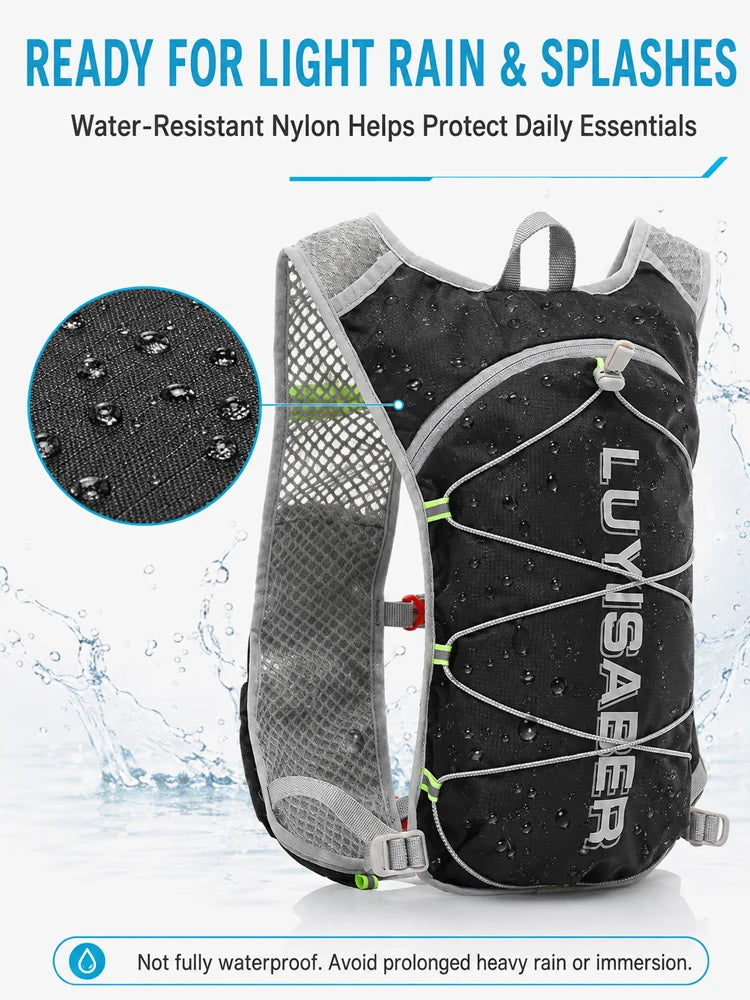 Lightweight Cycling Hydration Backpack Reflective Running Vest Water Resistant Trail Pack for Hiking Marathon Men Women