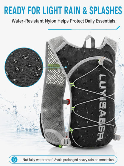 Lightweight Cycling Hydration Backpack Reflective Running Vest Water Resistant Trail Pack for Hiking Marathon Men Women