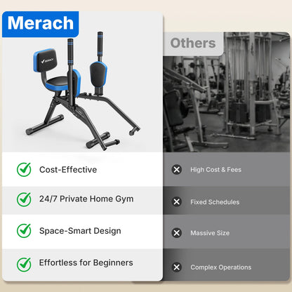 MERACH Hip Abductor Butt Toning Leg Adductor Trainer Machine Adjustable Resistance Glute & Inner Thigh Workout Equipment for Home Gym Leg Workout and Booty Builder with Bands and Dual Foot Bar 360° Rotating Leg Pads for Wome