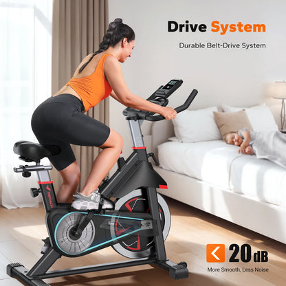 MERACH Exercise Bike S38 Indoor Cycling Magnetic Resistance Exclusive App 300lbs Capacity Comfortable Seat for Home&Weight Loss