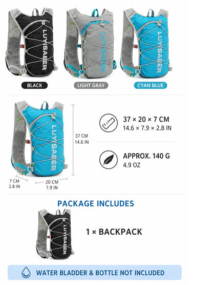 Lightweight Cycling Hydration Backpack Reflective Running Vest Water Resistant Trail Pack for Hiking Marathon Men Women