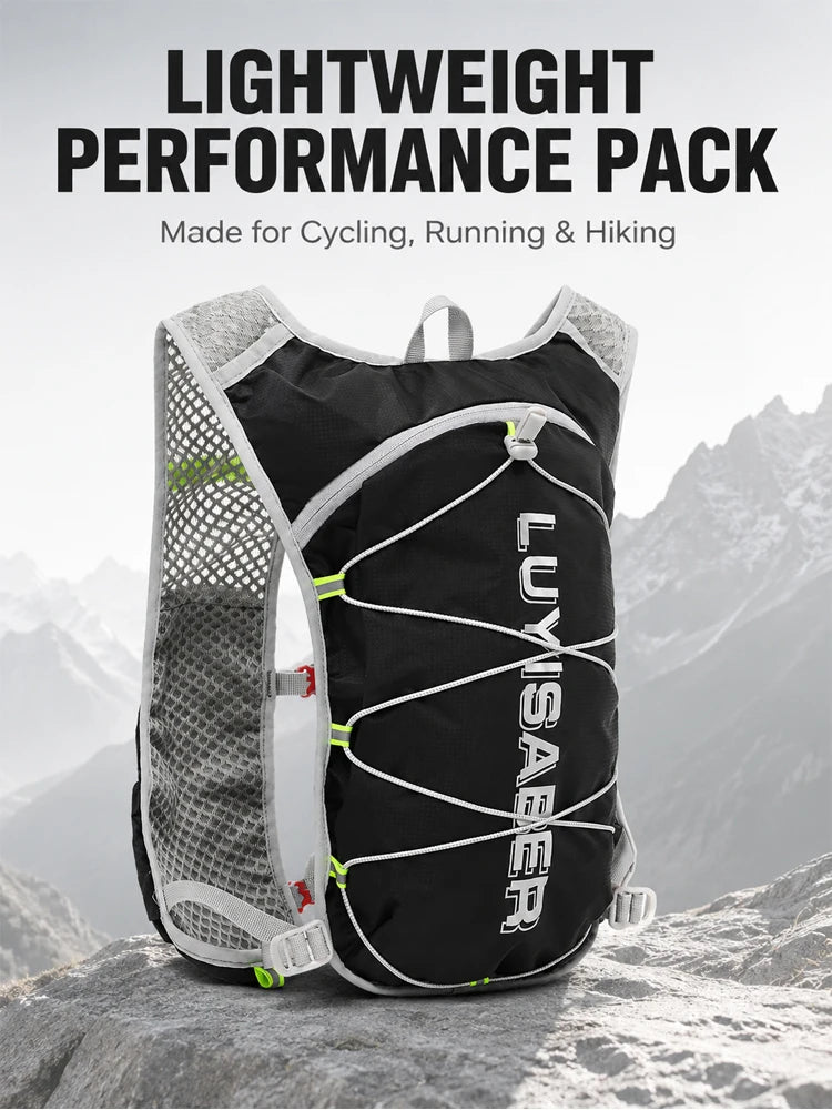 Lightweight Cycling Hydration Backpack Reflective Running Vest Water Resistant Trail Pack for Hiking Marathon Men Women