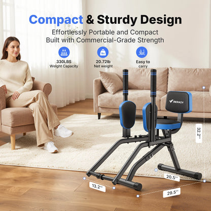 MERACH Hip Abductor Butt Toning Leg Adductor Trainer Machine Adjustable Resistance Glute & Inner Thigh Workout Equipment for Home Gym Leg Workout and Booty Builder with Bands and Dual Foot Bar 360° Rotating Leg Pads for Wome