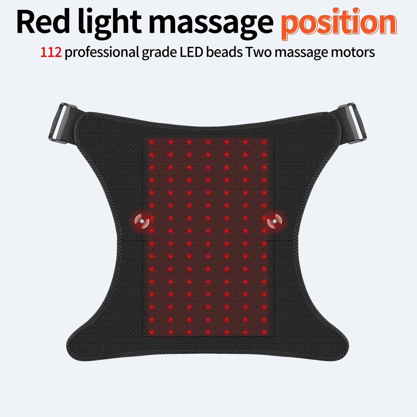 Red Light Therapy Hip Wrap with 112 LED Beads Heating Pad and Vibration Massage, Cordless Rechargeable Wearable Hip Thigh Waist Care Belt with 5000mAh Battery, 3 Levels Temperature & Massage Modes, Portable Relaxation Device
