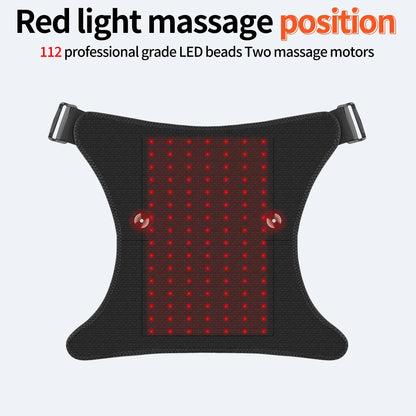 Red Light Therapy Hip Wrap with 112 LED Beads Heating Pad and Vibration Massage, Cordless Rechargeable Wearable Hip Thigh Waist Care Belt with 5000mAh Battery, 3 Levels Temperature & Massage Modes, Portable Relaxation Device