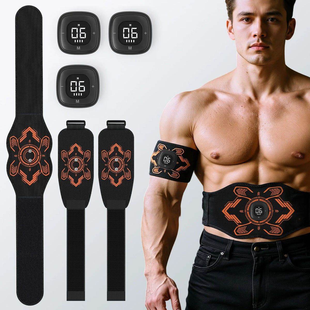 EMS Heating Lumbar Traction Device with Infrared Physiotherapy Electric Hot Compress Waist & Body Massager Belt