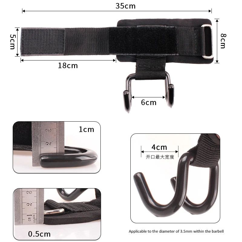 1pair Fitness Accessories Weight Lifting Hook Training Gym Grips Straps Wrist Support Weights Power dumbbell Hook Equipments