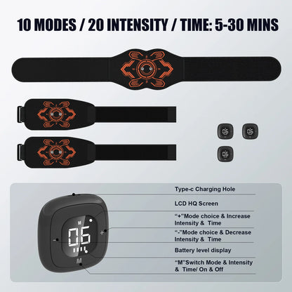 EMS Heating Lumbar Traction Device with Infrared Physiotherapy Electric Hot Compress Waist & Body Massager Belt