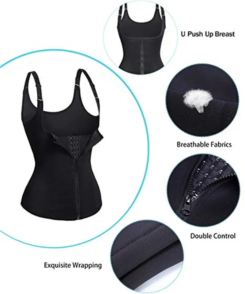 Sweat Waist Trainer Vest Slimming Corset for Weight Loss Body Shaper Sauna Suits Compression Shapewear Belly Girdles Tank Tops