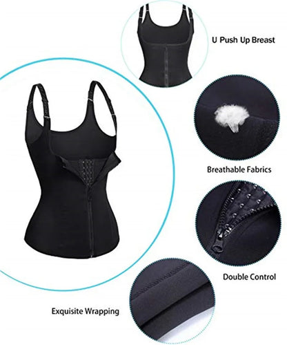 Sweat Waist Trainer Vest Slimming Corset for Weight Loss Body Shaper Sauna Suits Compression Shapewear Belly Girdles Tank Tops
