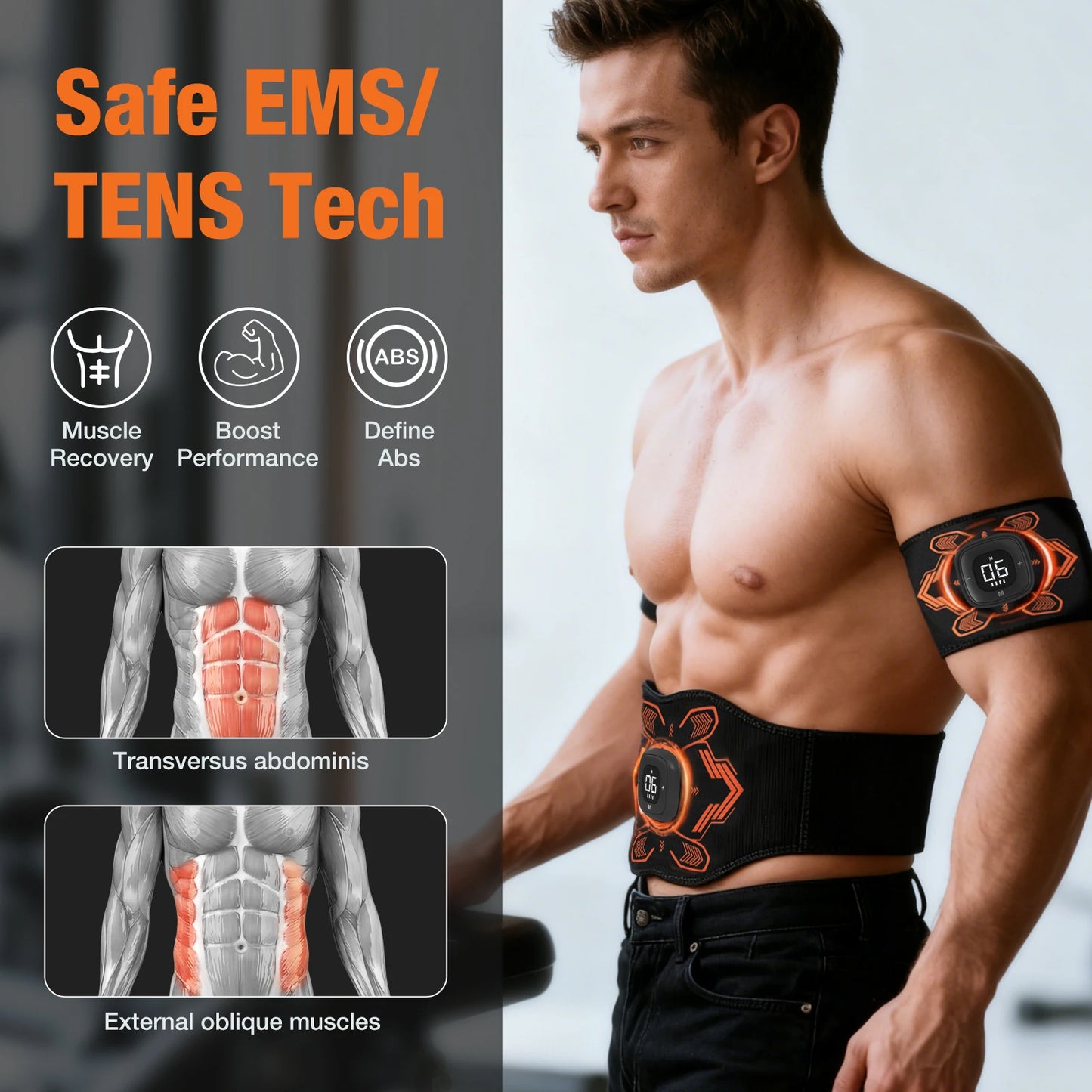 EMS Heating Lumbar Traction Device with Infrared Physiotherapy Electric Hot Compress Waist & Body Massager Belt