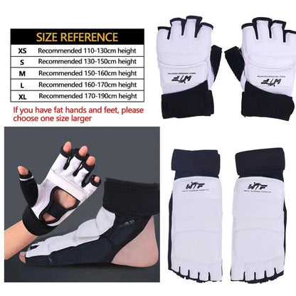 Half Finger Boxing Gloves PU Leather Foot Protector Taekwondo Gloves Karate Muay Thai Training Workout Gloves