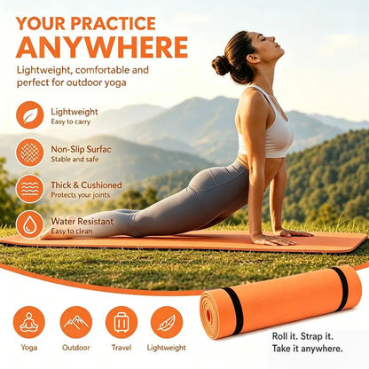 Yoga Pad Non Slip Exercise Mat For Home Yoga,Pilates,Stretching,Floor & Fitness Workouts, Yoga Mats For Pilates,Floor Exercises