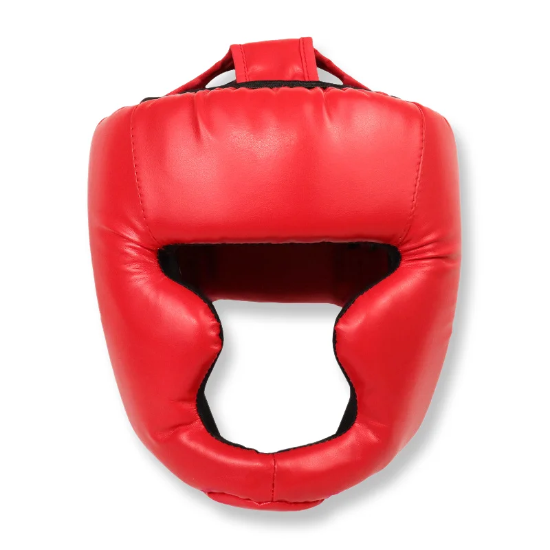 Thickened Full Cover Boxing Headguard PU Leather Shockproof Helmet Muay Thai Sanda Taekwondo Sparring Protective Gear