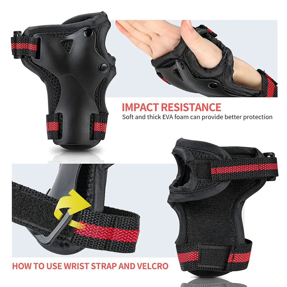 6PCS Knee & Elbow Pads Set with Wrist Guards - Multi-Sport Protective Gear for Kids/Adults - Cycling, Skating, Riding Safety