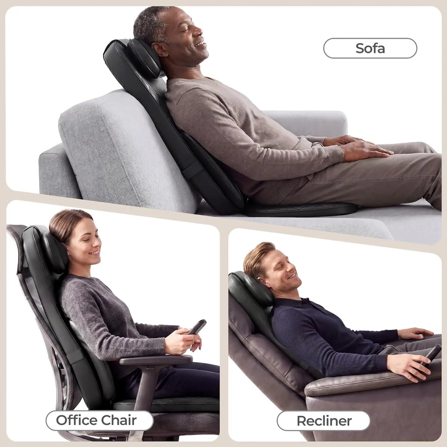 Portable Full Body Massage Chair Pad Shiatsu Kneading Seat with Heat And Compression for Neck Back Shoulder UL Adapter Included Shiatsu Neck Back Massager with Heat, Adjustable Massage Chair Pad Back Support Massage Seat Cush