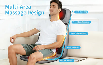 Shiatsu Neck Back Massager with Heat, Adjustable Massage Chair Pad Back Support Massage Seat Cushion for Full Body Massager Gifts for Dad Mom, Adjustable Intensity and Height for Office Chair and Home Use