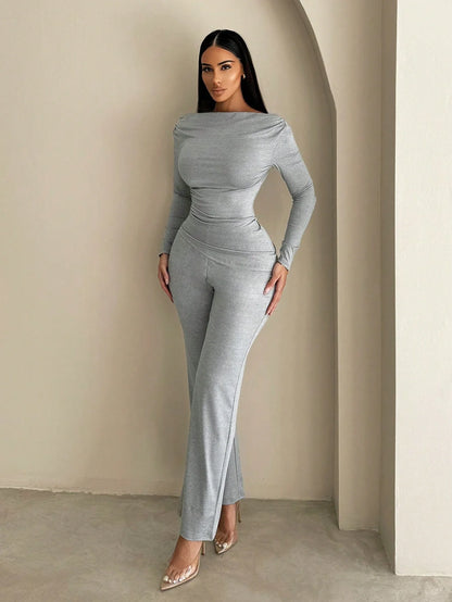 Women's summer clothing, casual and fitted, with asymmetrical hem and wide pants