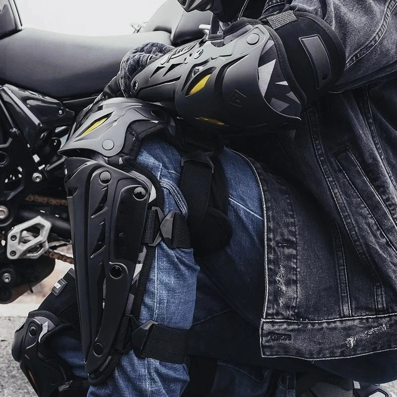 Knee Elbow Pads Windproof Crashproof All Season Protective Gear for Off-Road Racing MTB Motorcycle Electric Bike Rider Equipment