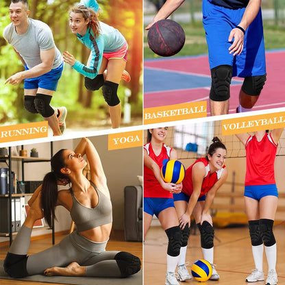 1Pair Premium Knee & Elbow Pads - Thick EVA Foam Protection for Sports & Work - Anti-Slip Design for Basketball/Volleyball/Work