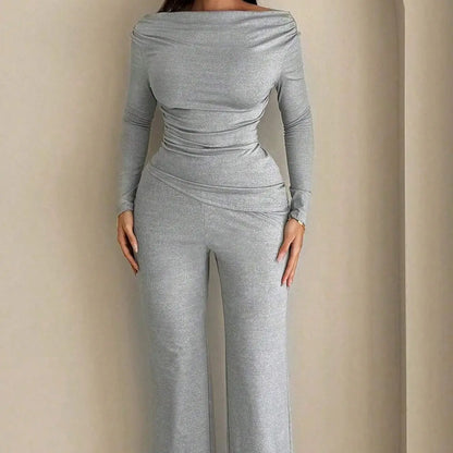 Women's summer clothing, casual and fitted, with asymmetrical hem and wide pants