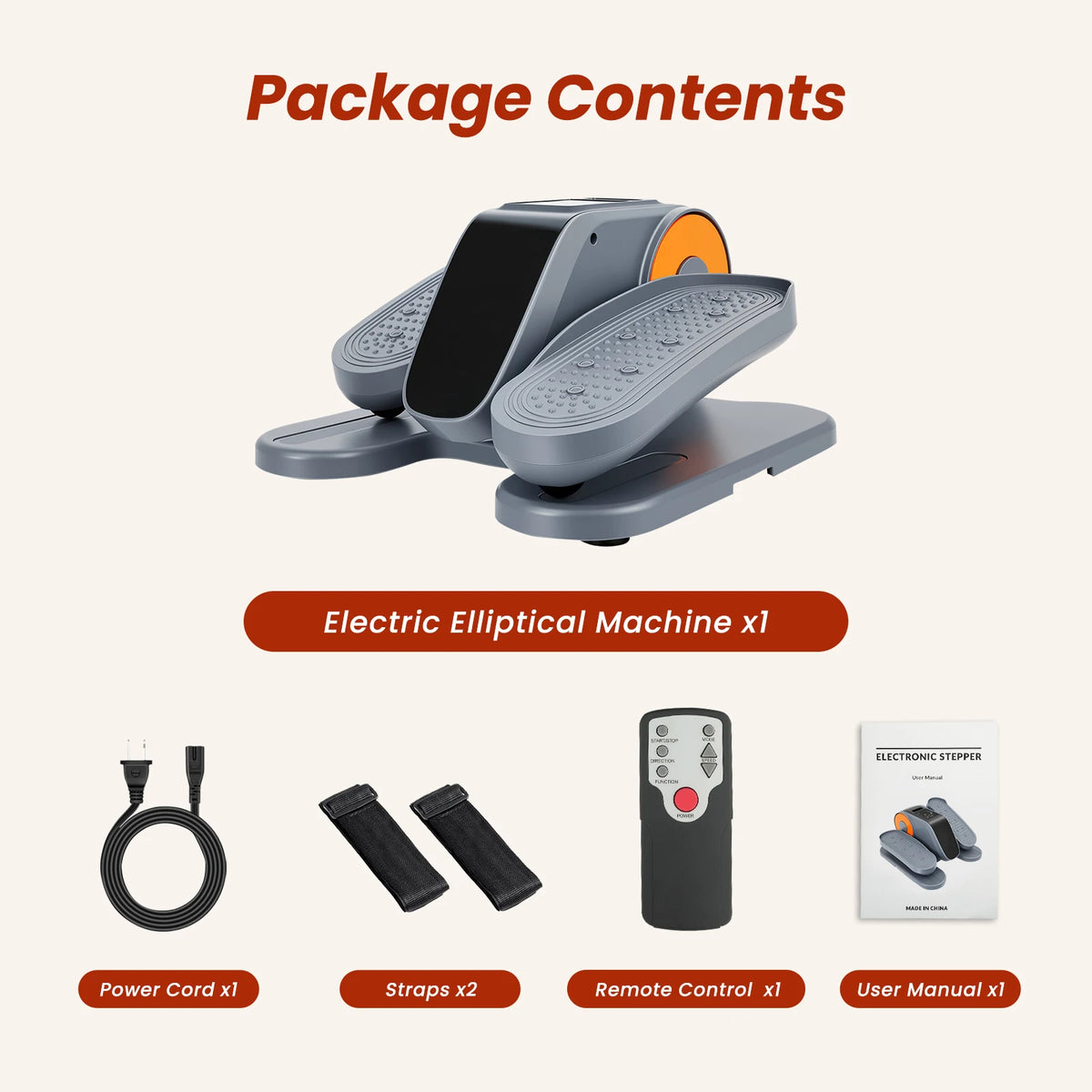 Under-Desk Elliptical Machine Portable Mini Elliptical 12 Manual Modes 3+12-Level 3 Auto Modes Elliptical Leg Exerciser for Seniors and Office Workers – for Rehabilitation & Fitness