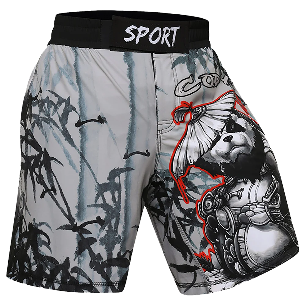 Men MMA Shorts Muay Thai Jiu Jitsu Training Shorts Animal Printed Elastic Waist Gym Fitness Male Boxing Clothes Custom Pattern