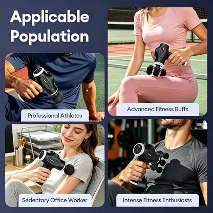 Mini 6-Heads Fascia Gun 38 Level High Frequency Vibration Body Massage Gun Muscle Relaxation Shoulde Waist Back Leg Arm Massager