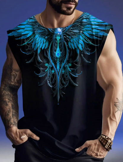 Outdoor Sacred Beast Phoenix Print Sports Quick Dry Sleeveless Breathable Vest Men's Clothing Fashion Four Seasons Y2K Fnaf Gym